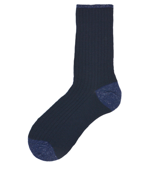 Alto Milano Blue Donna Short Socks-NOBLEMARS