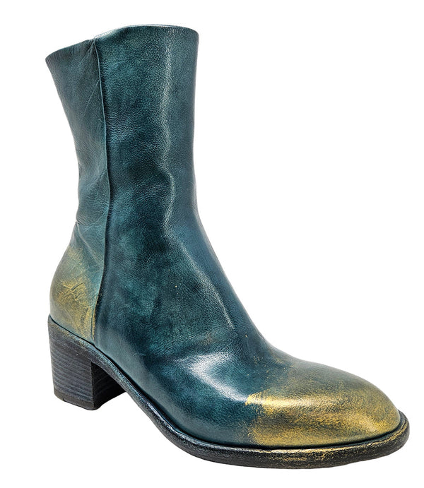 Madison Maison Teal Hand Rubbed Ankle Boot-NOBLEMARS
