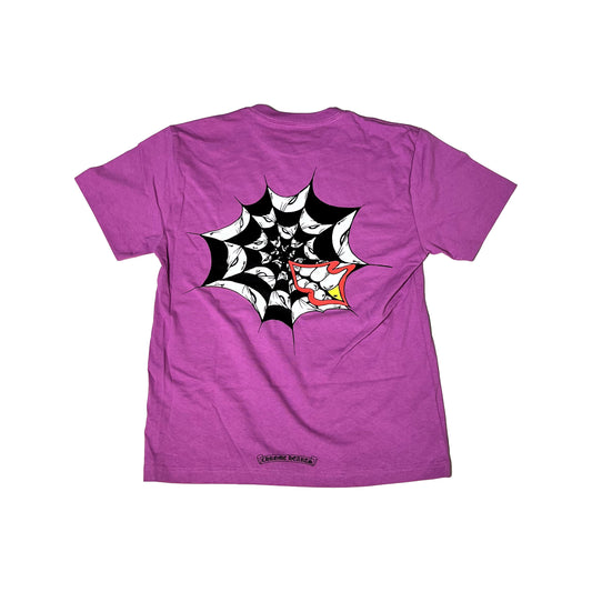 Chrome Hearts Matty Boy Spider Web T-Shirt Purple - NOBLEMARS
