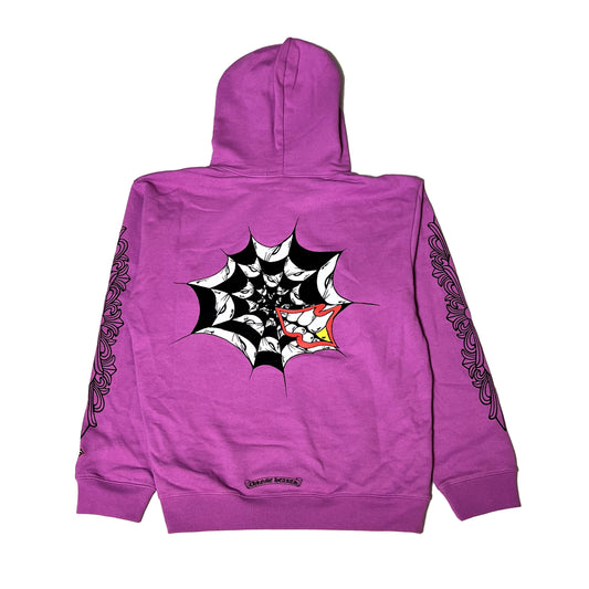 Chrome Hearts Matty Boy Spider Web Hoodie Purple - NOBLEMARS