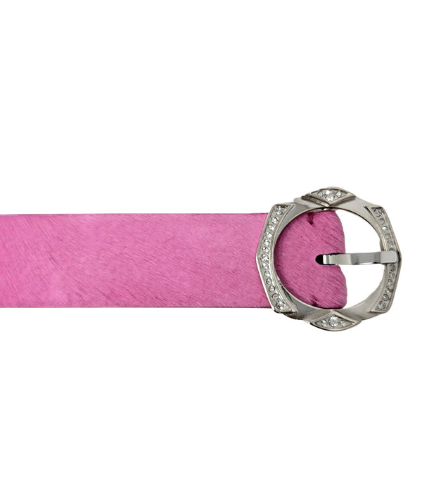 Madison Maison™ Pink Short Calf Hair Belt-NOBLEMARS
