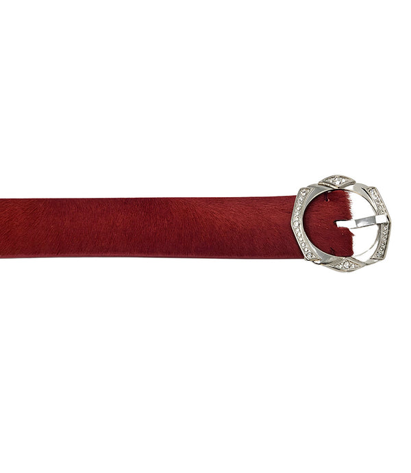 Madison Maison™ Red Short Calf Hair Belt-NOBLEMARS