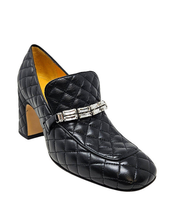 Madison Maison™ Black Leather Quilted Loafer-NOBLEMARS