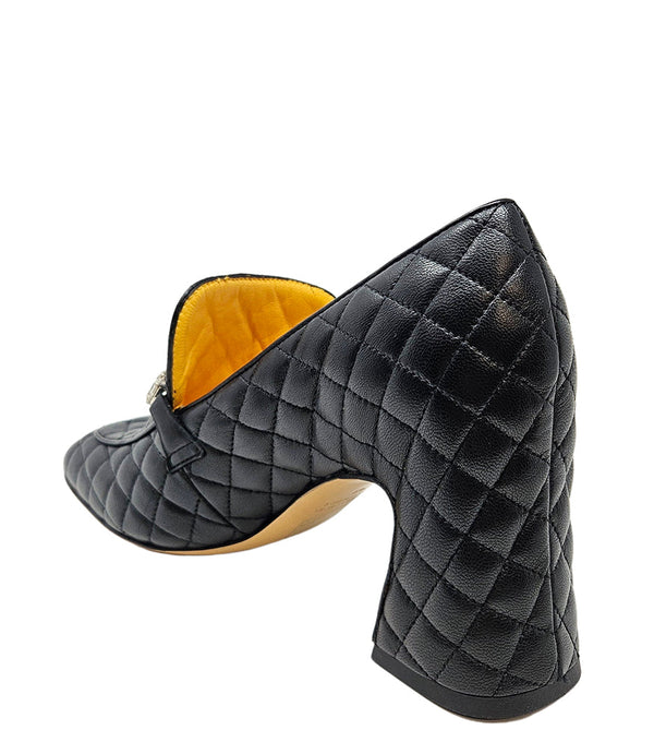 Madison Maison™ Black Leather Quilted Loafer-NOBLEMARS