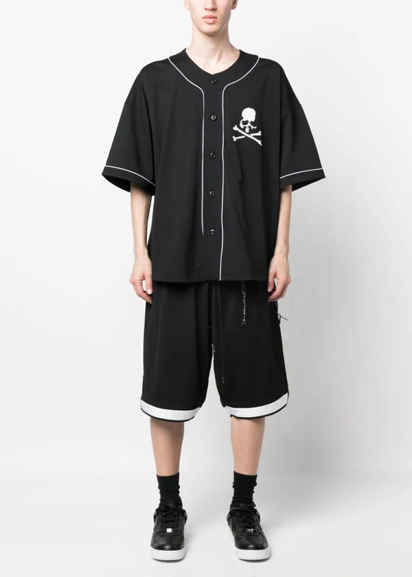 Mastermind Japan Black Skull-Print Baseball Tee - NOBLEMARS