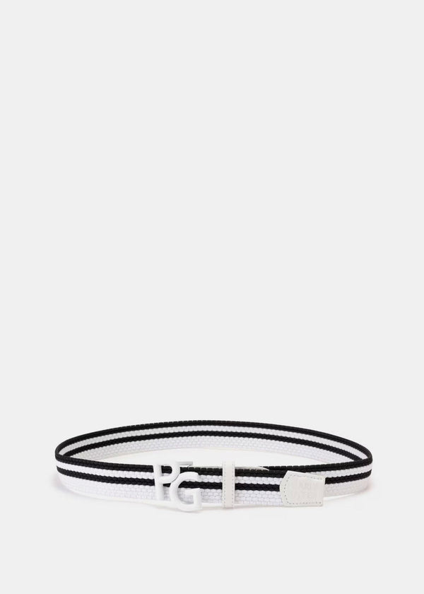 PEARLY GATES White Line Rubber Mesh Belt - NOBLEMARS