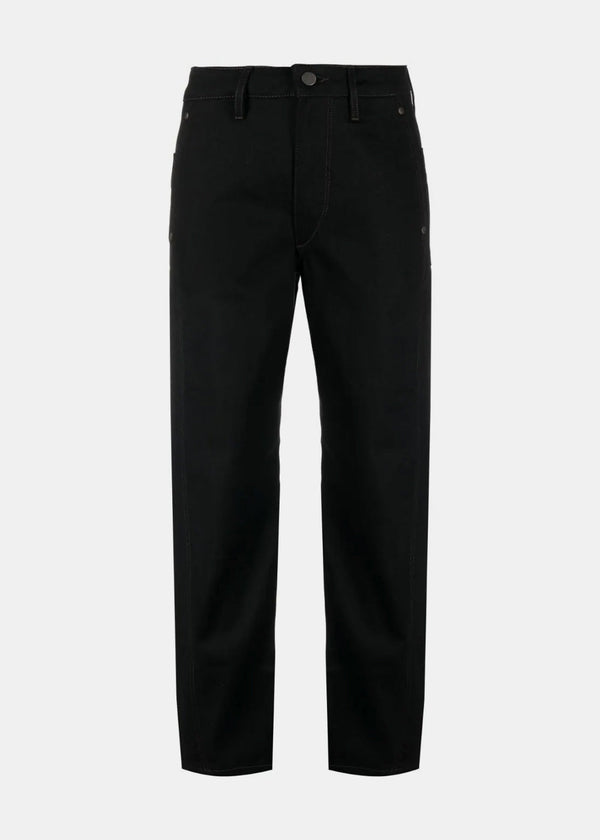 Lemaire Black Twisted Cropped Jeans - NOBLEMARS