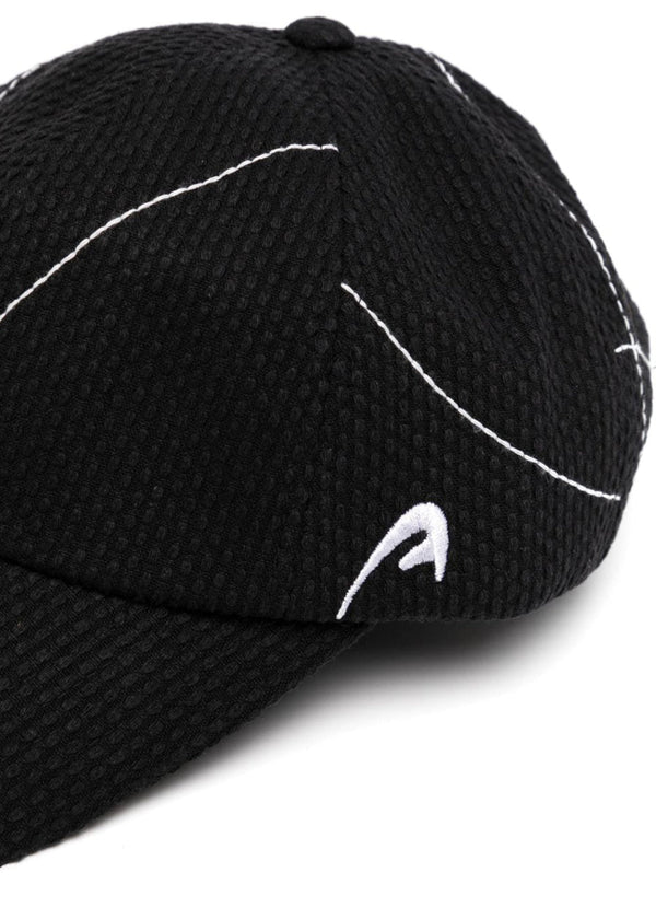 Ader Error Black A-Peec Logo-Embroidered Cap - NOBLEMARS