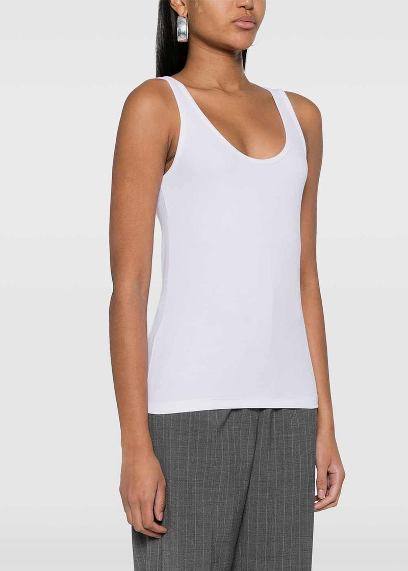 TOTEME White Classic Ribbed Tank Top - NOBLEMARS