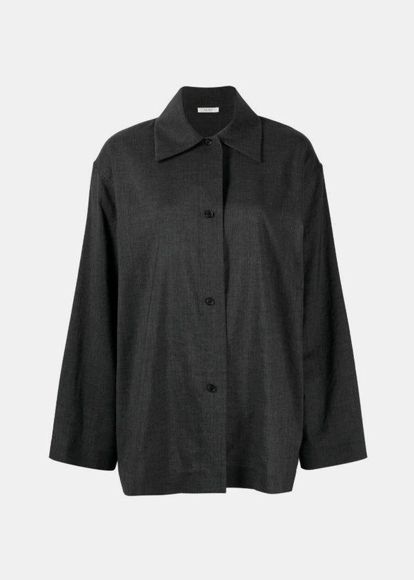 THE ROW Grey Rigel Spread Collar Shirt - NOBLEMARS