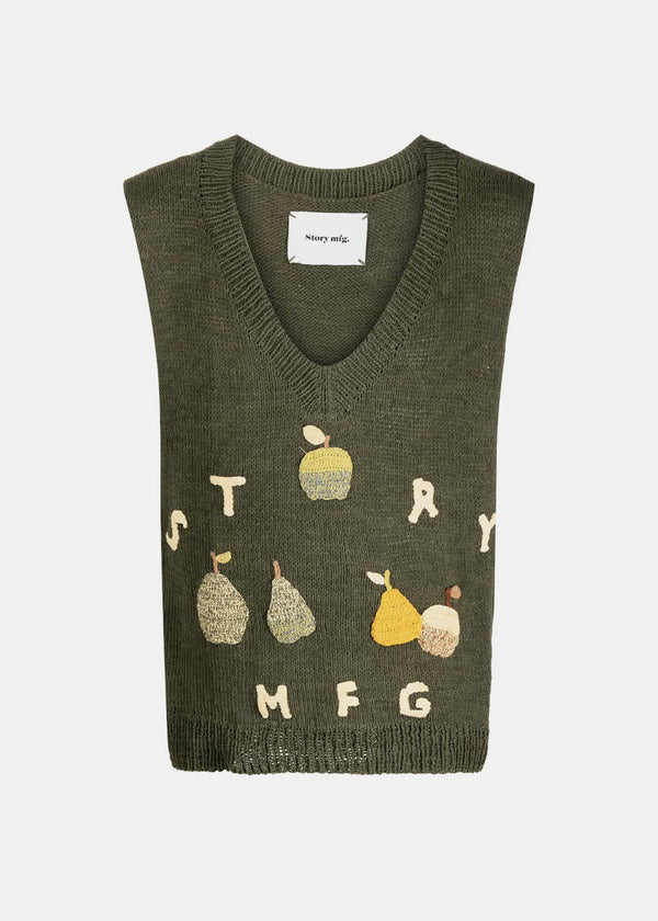 Story Mfg. Olive Knitted Vest - NOBLEMARS