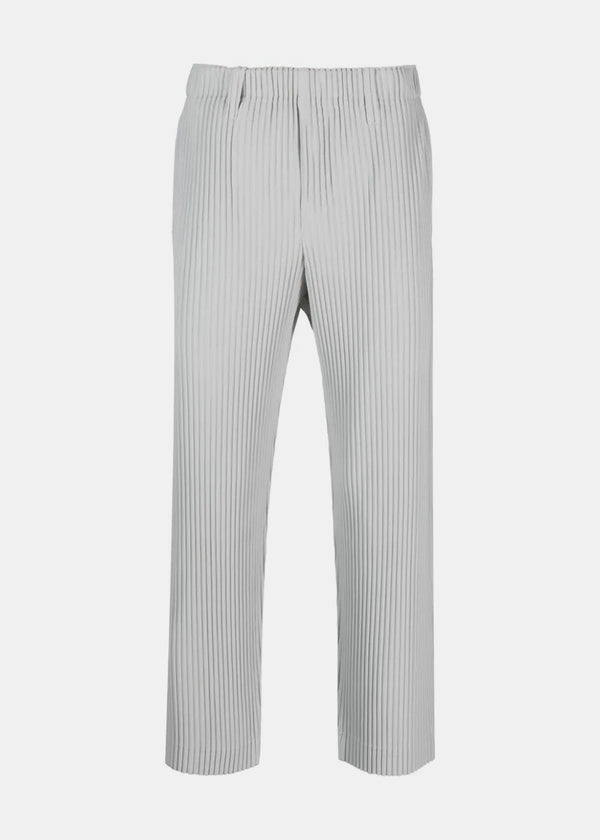 HOMME PLISSé ISSEY MIYAKE Grey Pleated Straight-Leg Trousers - NOBLEMARS