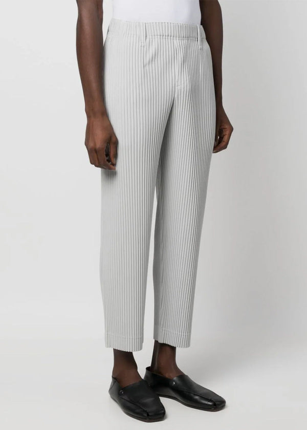 HOMME PLISSé ISSEY MIYAKE Grey Pleated Straight-Leg Trousers - NOBLEMARS