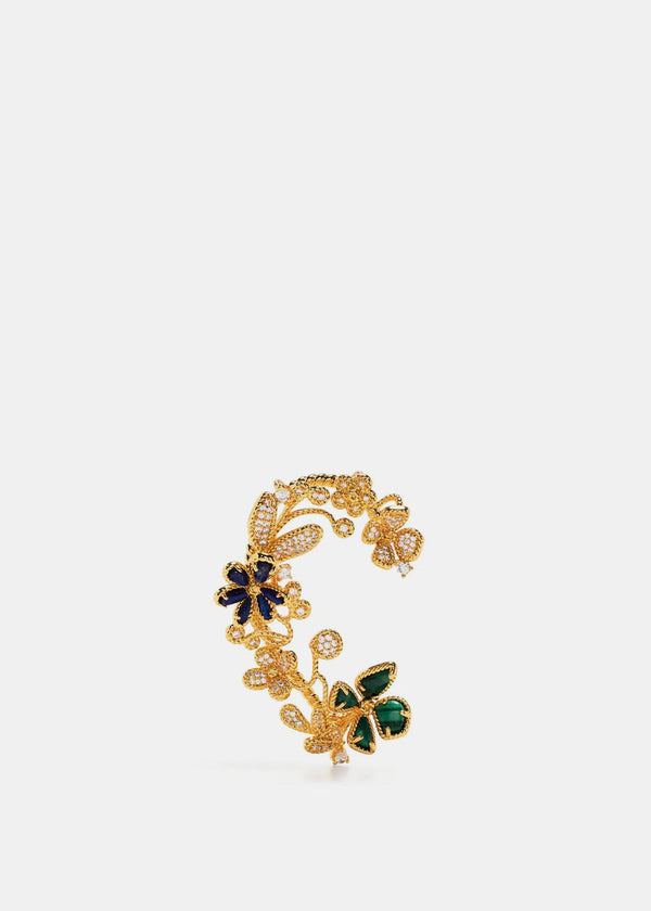 Zimmermann Gold Twisted Wire Flower Ear Cuff - NOBLEMARS