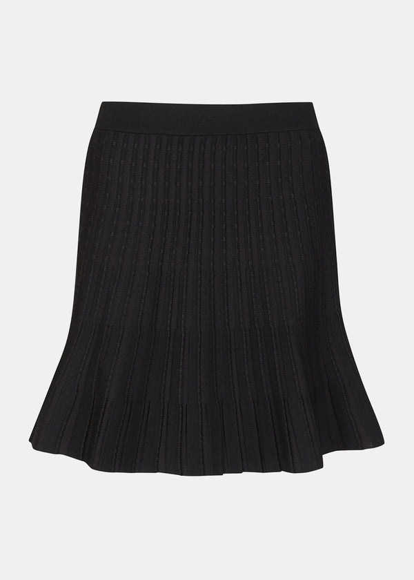 Master Bunny Edition Black Pintuck Pattern Jacquard Knit Skirt - NOBLEMARS