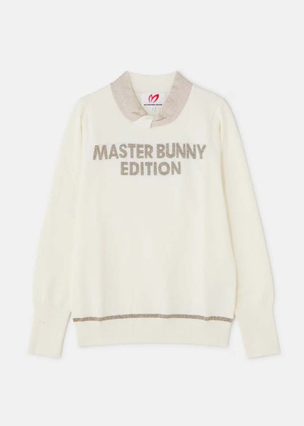 MASTER BUNNY EDITION White Milano Rib + Jersey Knit Pullover