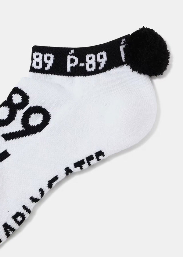 PEARLY GATES White P-89 Logo Ankle Socks With Brahma - NOBLEMARS