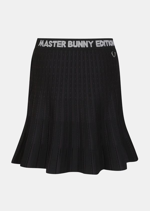 Master Bunny Edition Black Pintuck Pattern Jacquard Knit Skirt - NOBLEMARS