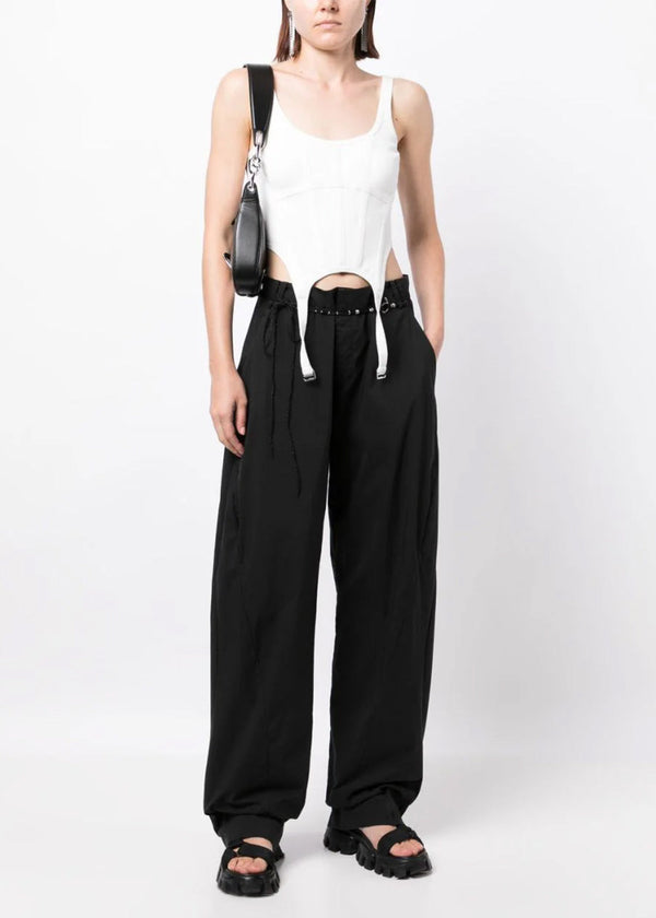 Hyein Seo Black Vented Trousers - NOBLEMARS