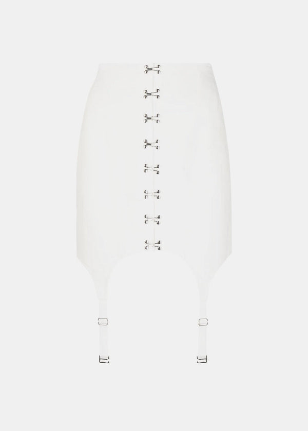 Dion Lee White Corset Garter Miniskirt - NOBLEMARS