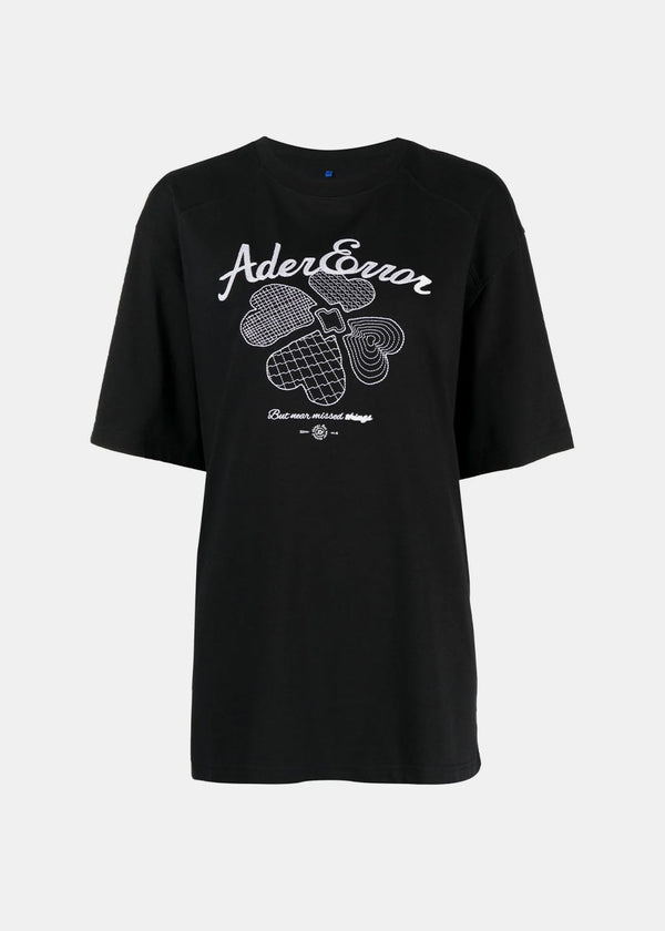 Ader Error Black Graphic-Print T-Shirt - NOBLEMARS
