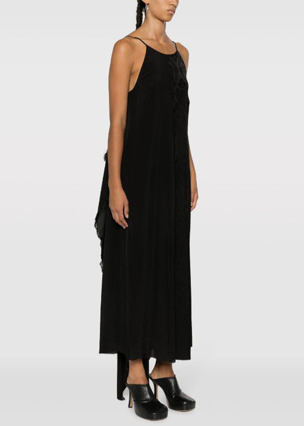 UMA WANG Black Adore Draped Midi Dress - NOBLEMARS