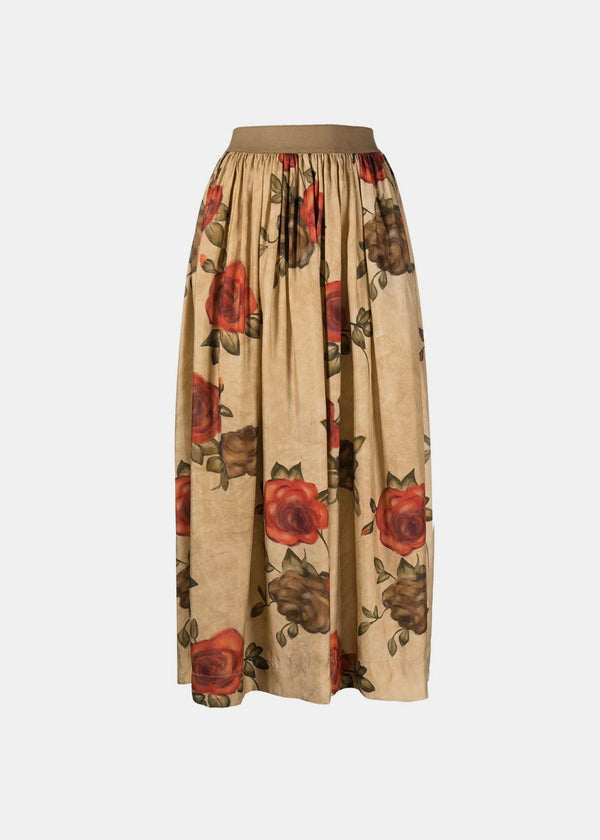 Uma Wang Beige Long Gathered Skirt - NOBLEMARS