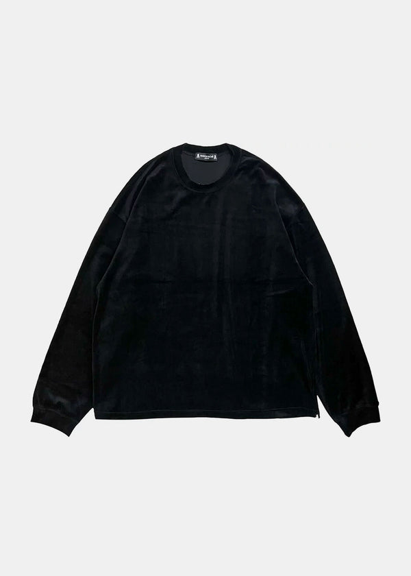 MASTERMIND JAPAN Black Velour Long Sleeve T-Shirt - NOBLEMARS