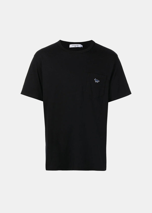 Maison Kitsun¨¦ Black Navy Fox Patch T-Shirt - NOBLEMARS