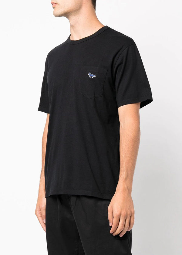 Maison Kitsun¨¦ Black Navy Fox Patch T-Shirt - NOBLEMARS