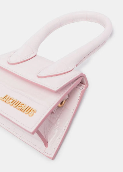 Jacquemus Le Chiquito Crocodile-embossed Leather Top-handle Bag - Pale Pink