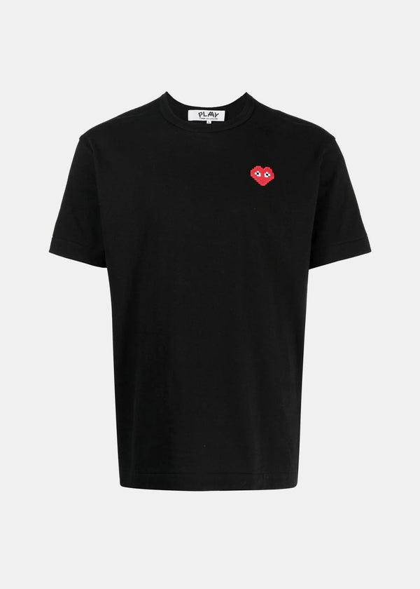 Comme Des Gar?ons Play Black & Pixelated Red Heart Patch T-Shirt - NOBLEMARS