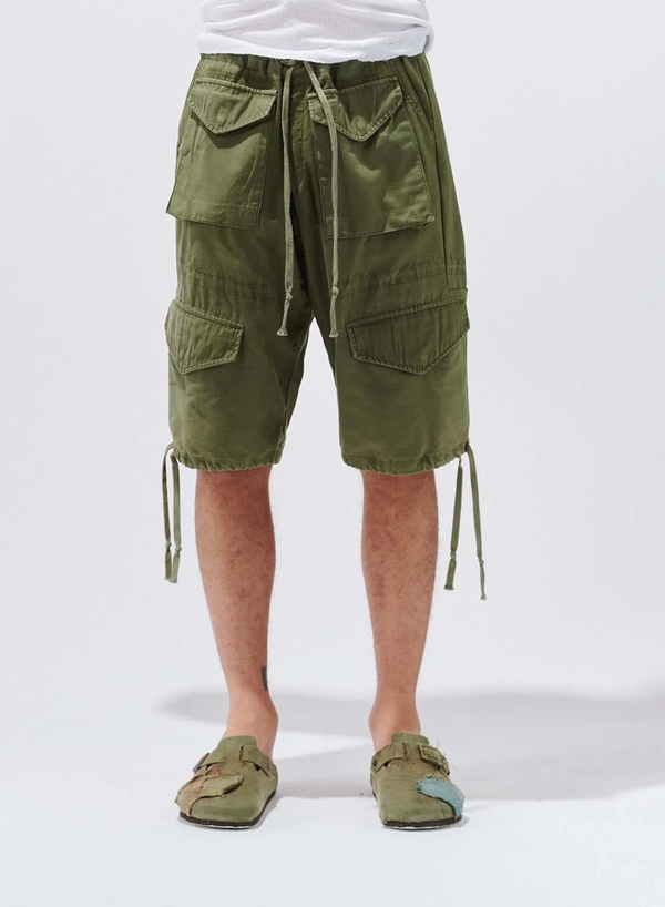 GREG LAUREN Men Army Jacket Shorts - NOBLEMARS