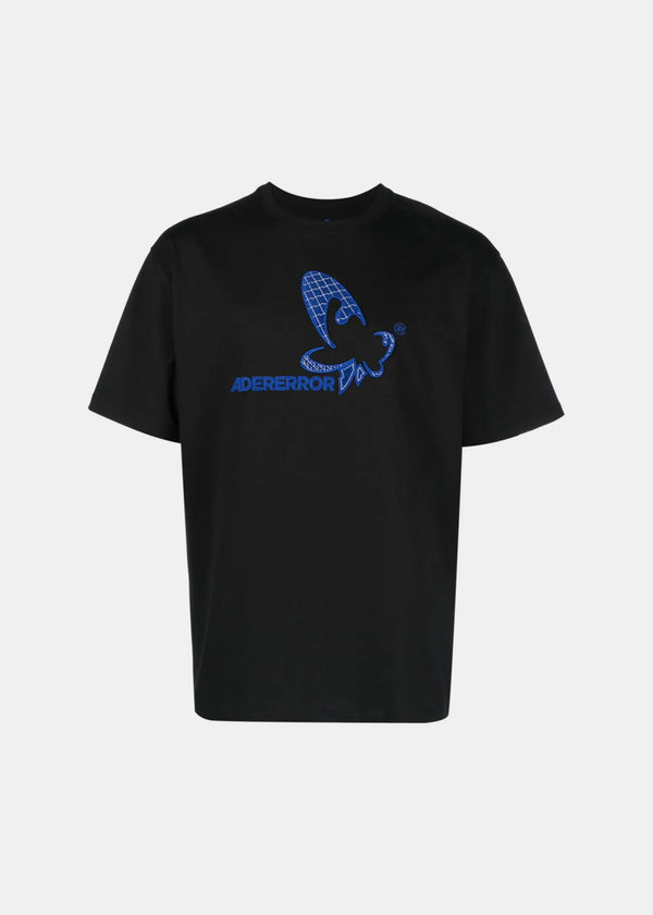Ader Error Black Embroidered-Logo T-Shirt - NOBLEMARS