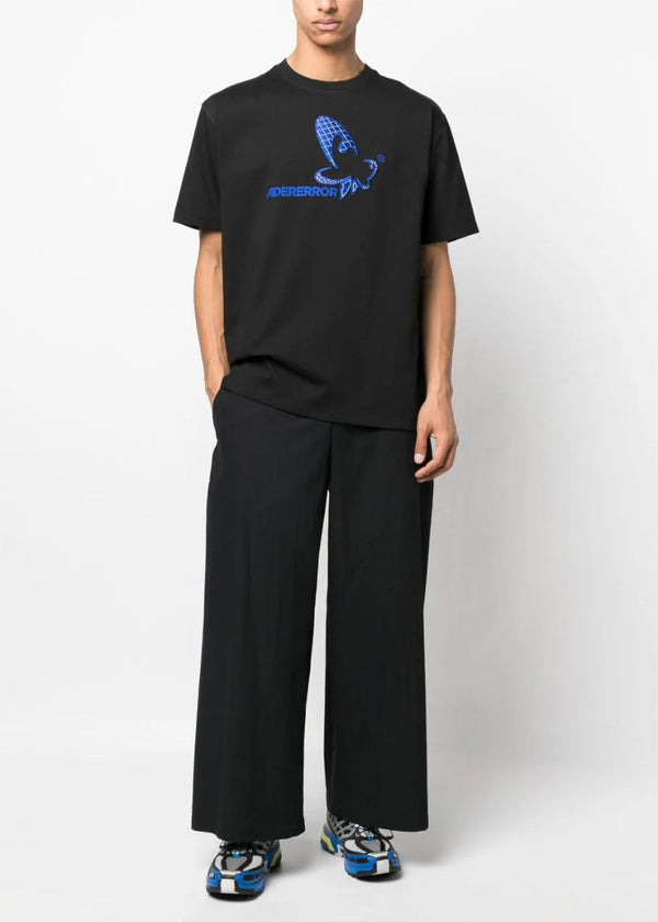 Ader Error Black Embroidered-Logo T-Shirt - NOBLEMARS