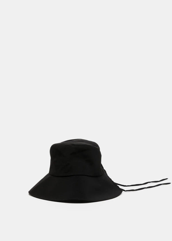 Y'S Black Lace-Up Bucket Hat - NOBLEMARS