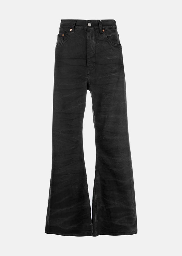 MM6 MAISON MARGIELA Black Crease-Effect Flared Jeans - NOBLEMARS
