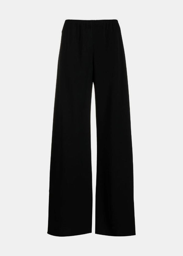 THE ROW Black Gala Wide Leg Trousers - NOBLEMARS