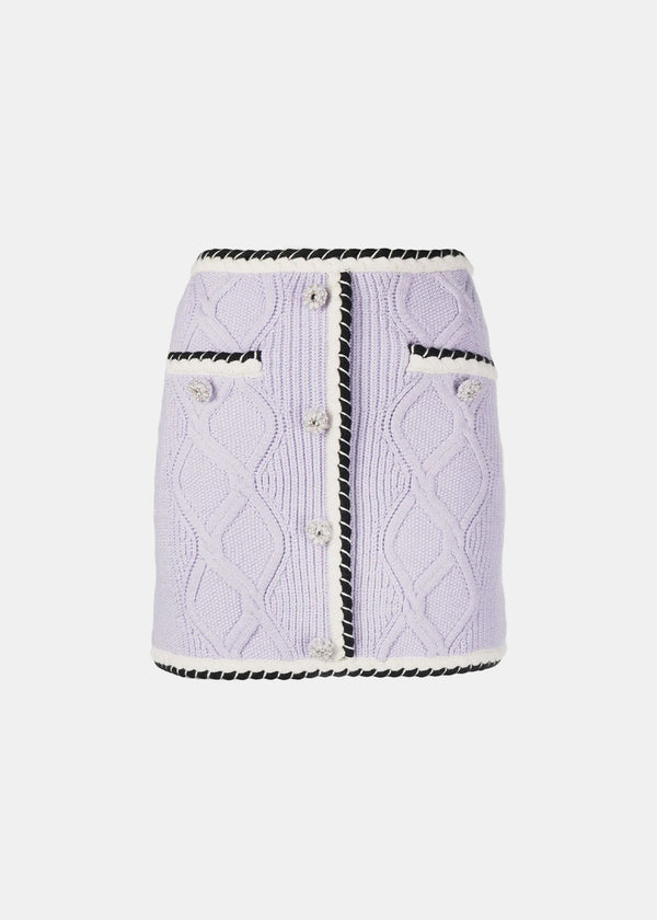 Self-Portrait Purple Knit Mini Skirt - NOBLEMARS