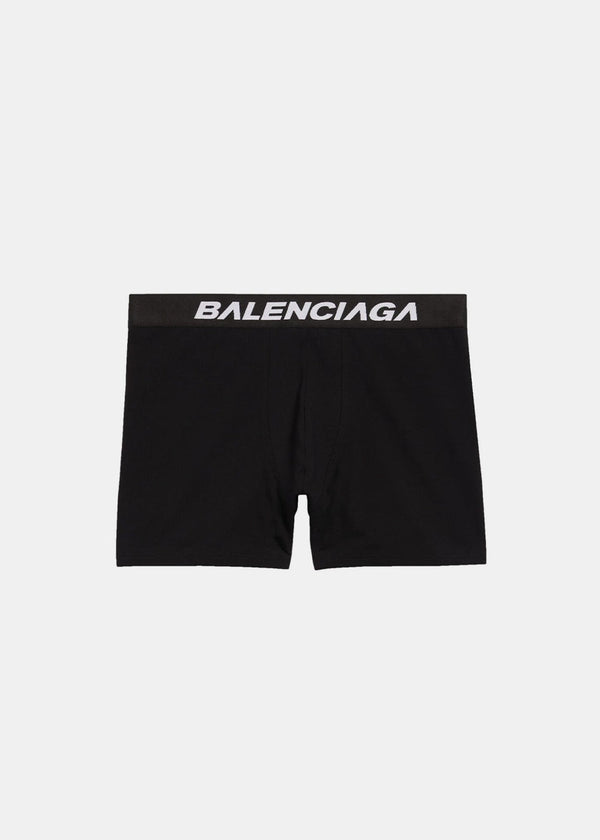 BALENCIAGA Black Racer Logo Wasitband Boxer Brief - NOBLEMARS