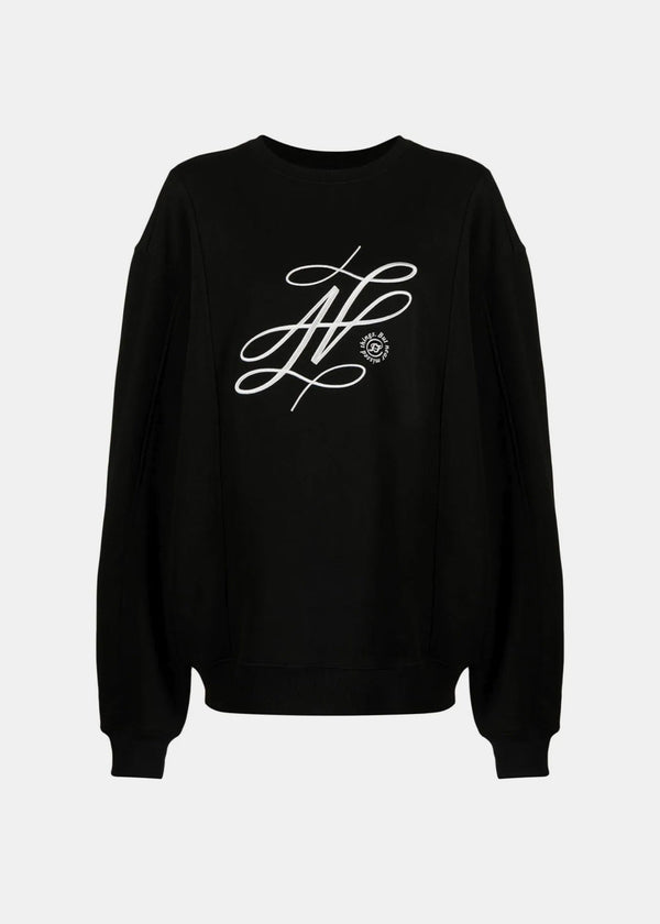Ader Error Black Logo-Embroidered Sweatshirt - NOBLEMARS