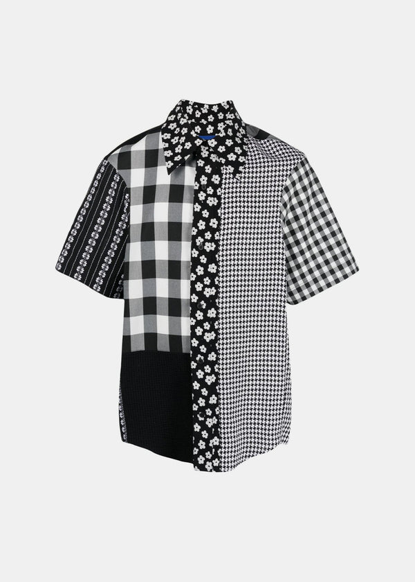 Ader Error Black Mix-Print Short-Sleeved Shirt - NOBLEMARS