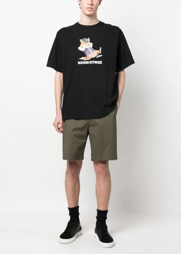 Maison Kitsun¨¦ Black Dressed Fox Print T-Shirt - NOBLEMARS