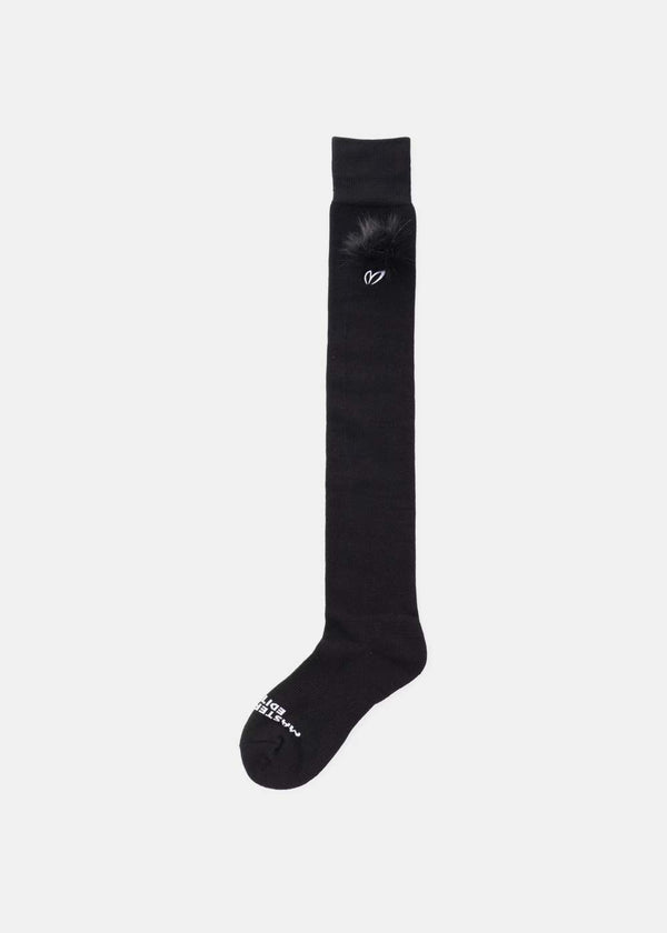 MASTER BUNNY EDITION Black Knee-high Socks With Pompoms - NOBLEMARS