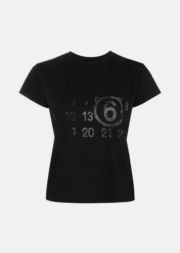 MM6 MAISON MARGIELA Black Signature Number-Print T-Shirt - NOBLEMARS