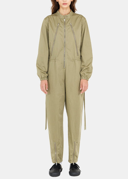 MM6 Maison Margiela Khaki Zip-Up Jumpsuit