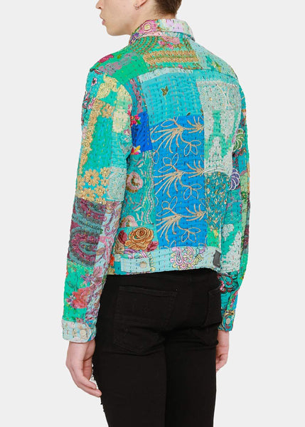 Amiri Vintage Quilt Patchwork Trucker Jacket Multi