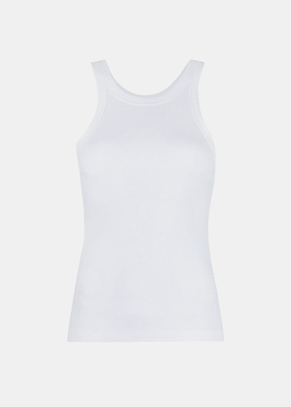 TOTEME White Curved Tank Top - NOBLEMARS