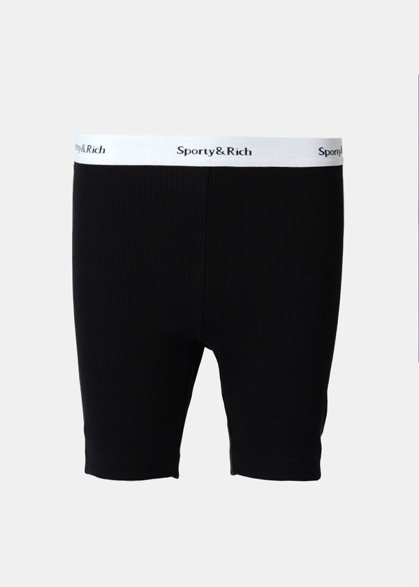 Sporty & Rich Black Biker Shorts - NOBLEMARS