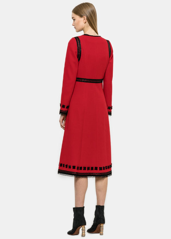 Andrew Gn Red Wool Coat Dress - NOBLEMARS